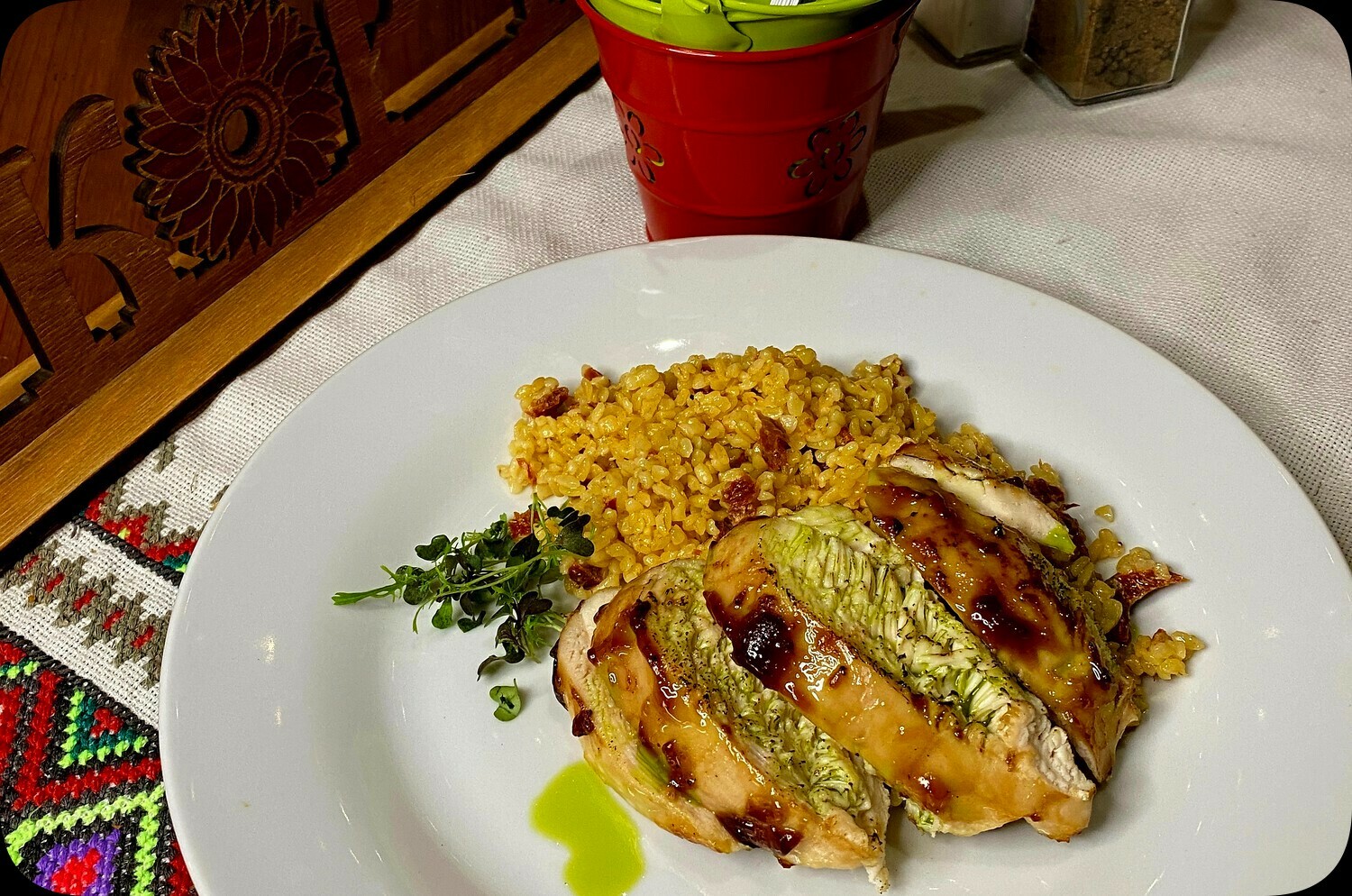 new Нежная куриная грудка терияки с булгуром и вялеными томатами new Нежная куриная грудка терияки с булгуром и вялеными томатами