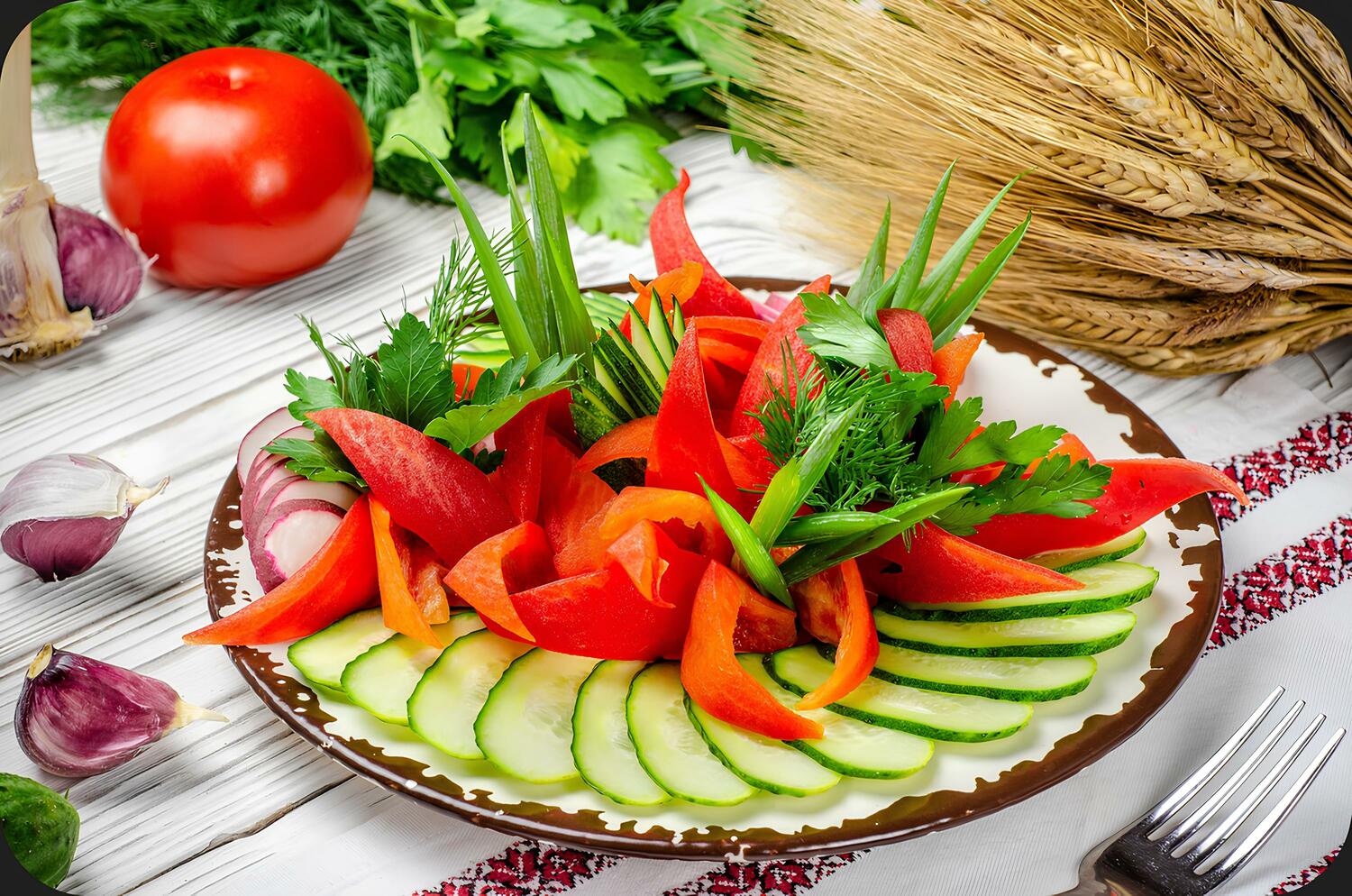 Ассорти из свежих овощей и зелени Ассорти из свежих овощей и зелени